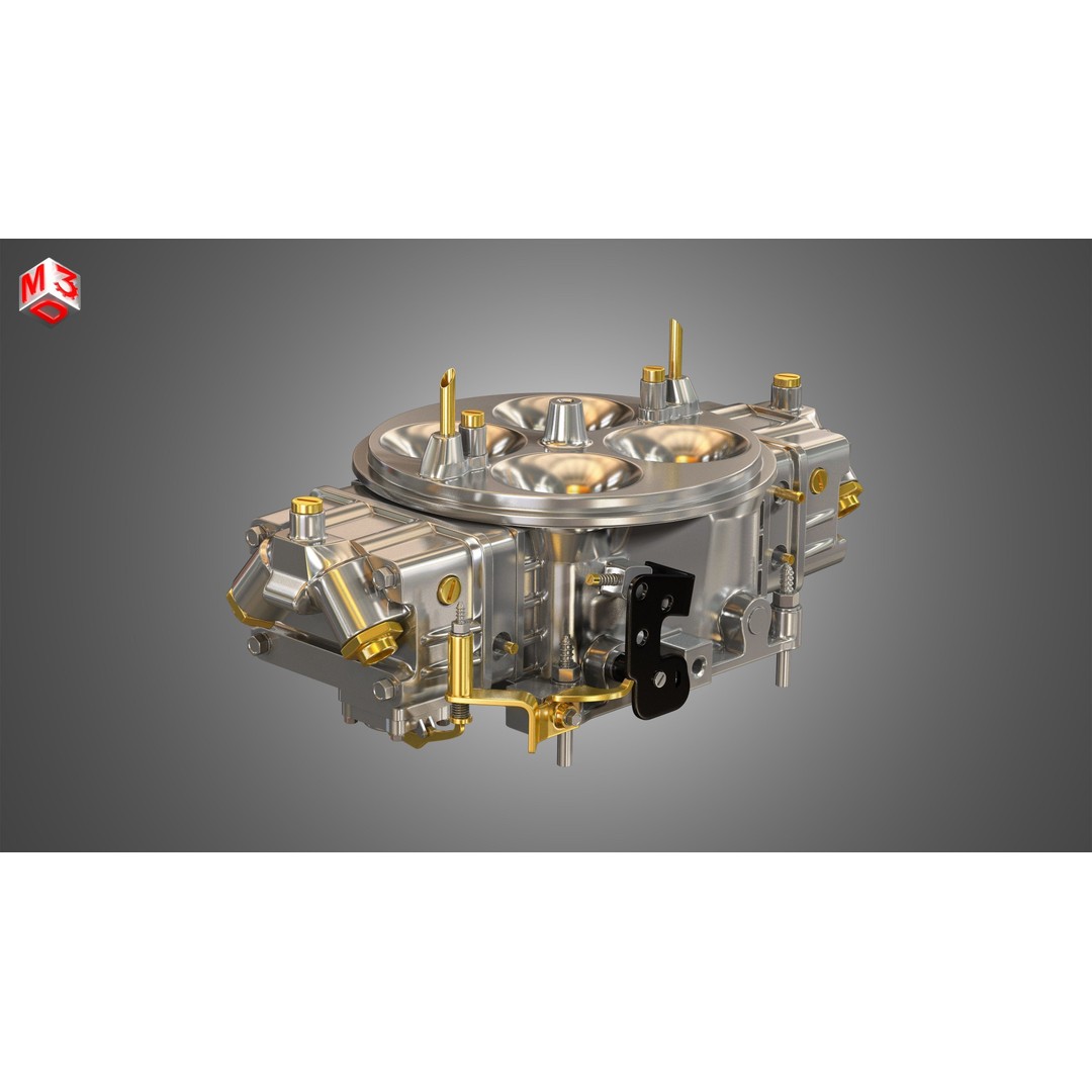 572 V8 Engine 3D Model – High Poly Vintage Muscle Car Engine, FBX/OBJ - View 13