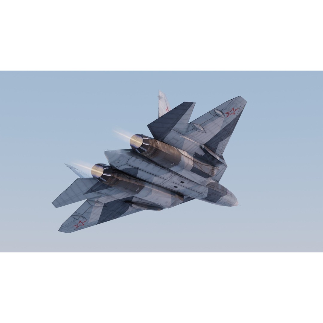 Sukhoi SU-57 Felon 3D Model – Low Poly Rigged Aircraft, FBX - View 12