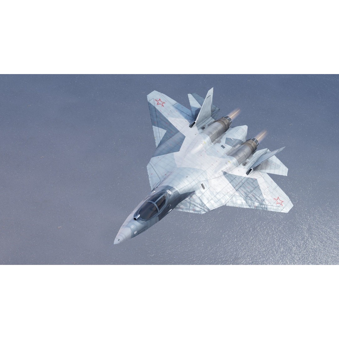 Sukhoi SU-57 Felon 3D Model – Low Poly Rigged Aircraft, FBX - View 13