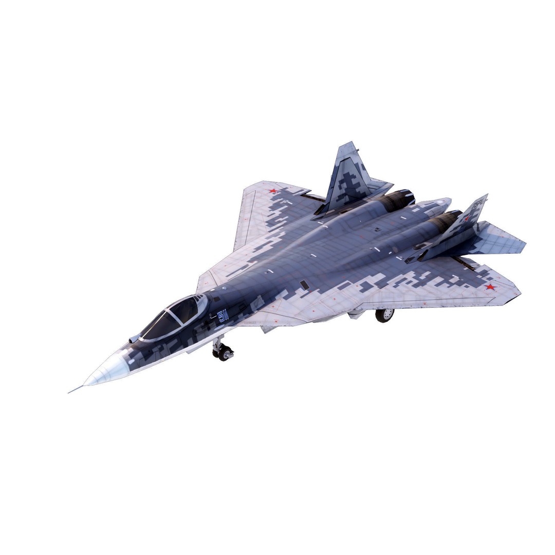 Sukhoi SU-57 Felon 3D Model – Low Poly Rigged Aircraft, FBX - View 3