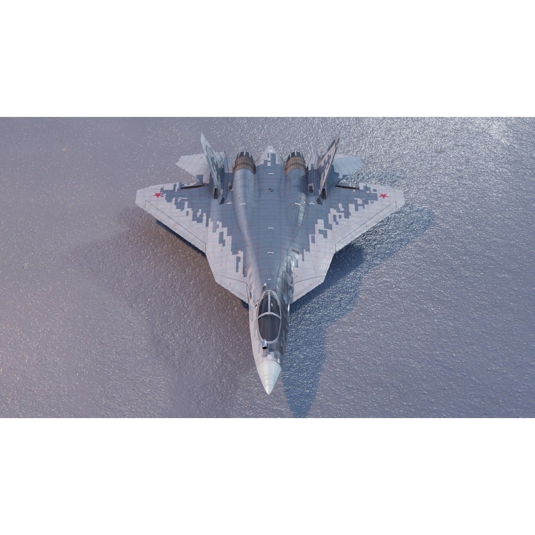 Sukhoi SU-57 Felon 3D Model – Low Poly Rigged Aircraft, FBX - View 7