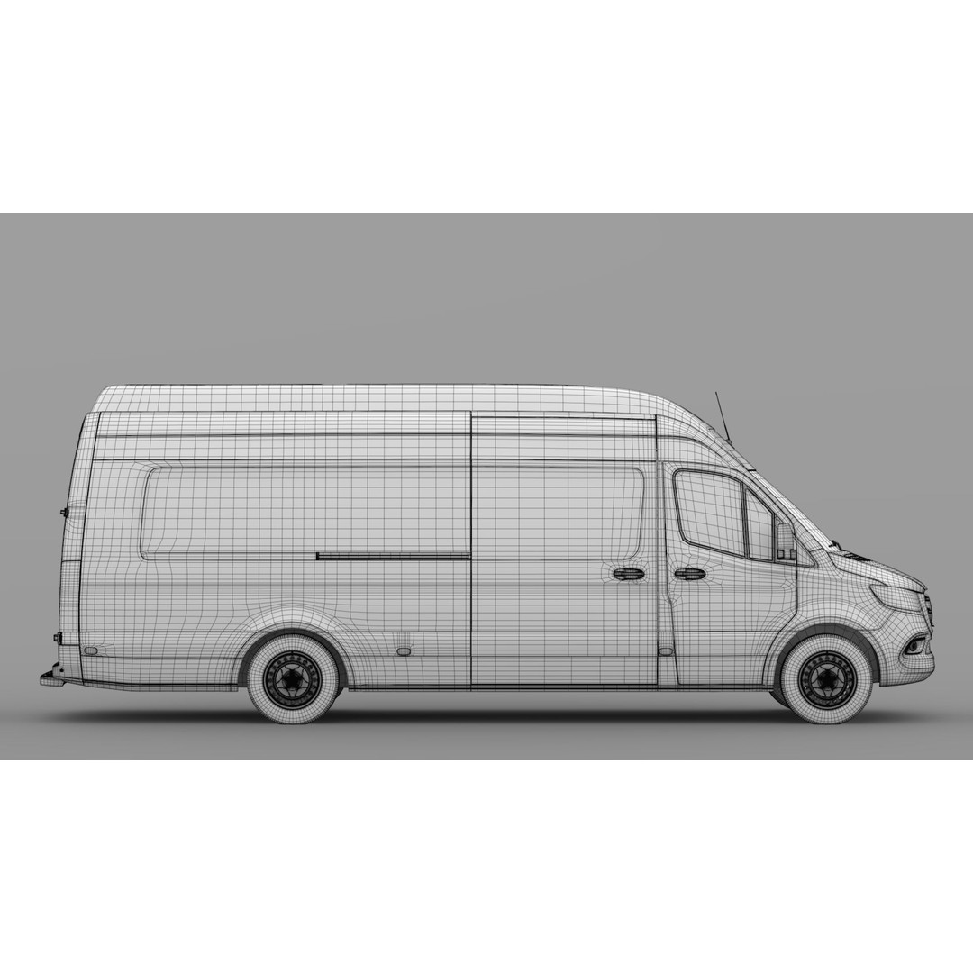 Mercedes Benz Sprinter Van 3D Model – High Poly RWD, FBX, OBJ