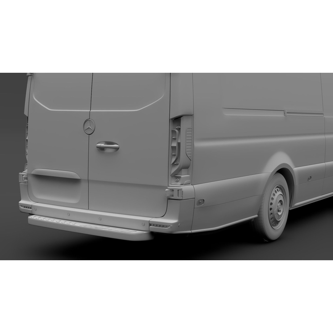 Mercedes Benz Sprinter Van 3D Model – High Poly RWD, FBX, OBJ - View 13
