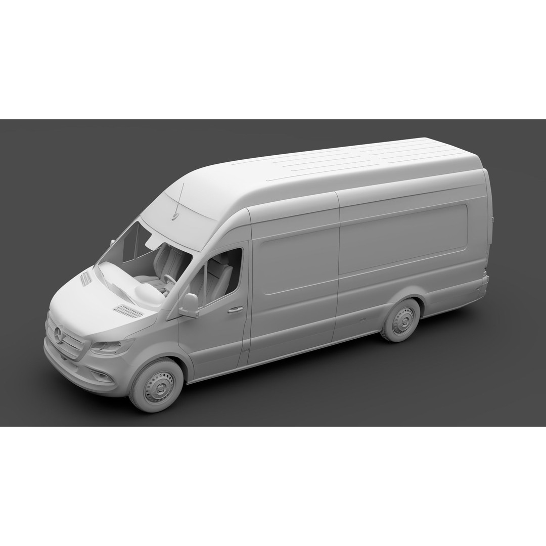 Mercedes Benz Sprinter Van 3D Model – High Poly RWD, FBX, OBJ - View 14