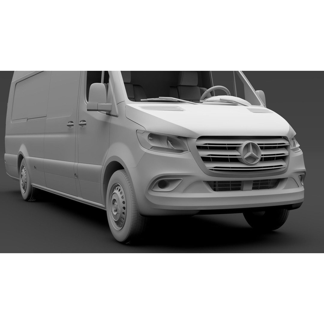 Mercedes Benz Sprinter Van 3D Model – High Poly RWD, FBX, OBJ - View 16