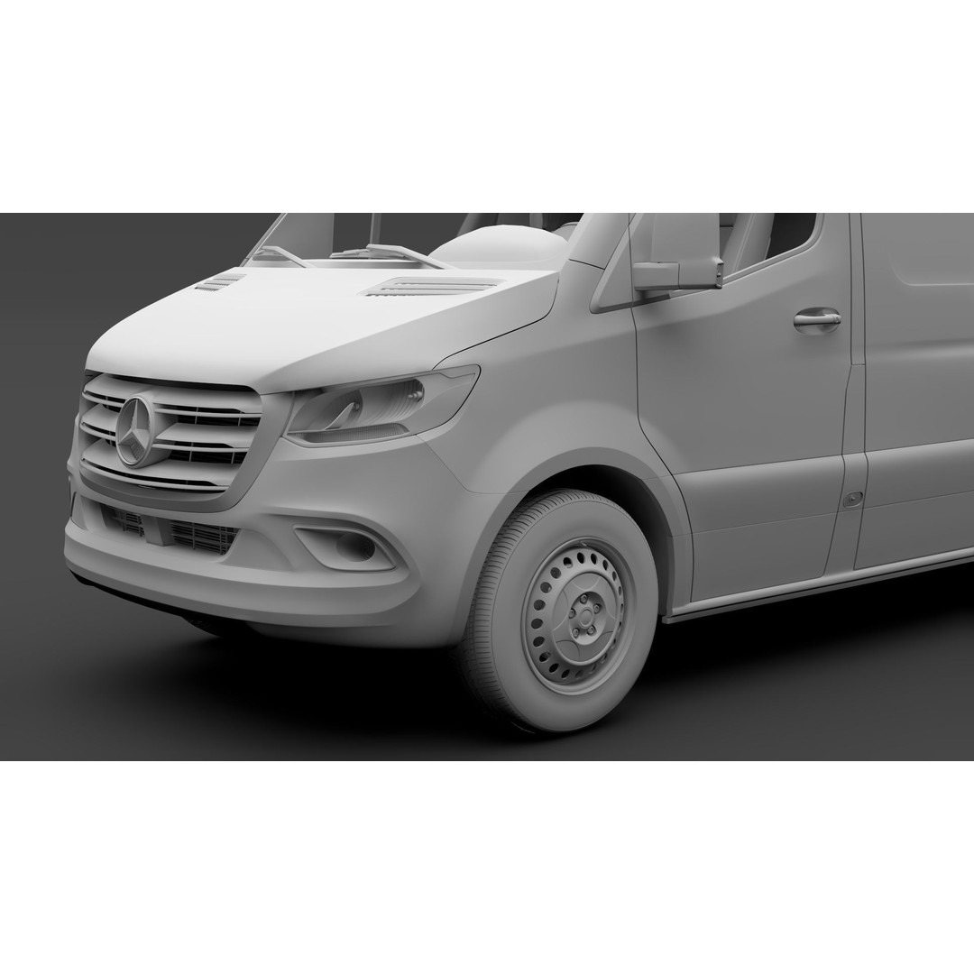 Mercedes Benz Sprinter Van 3D Model – High Poly RWD, FBX, OBJ - View 17