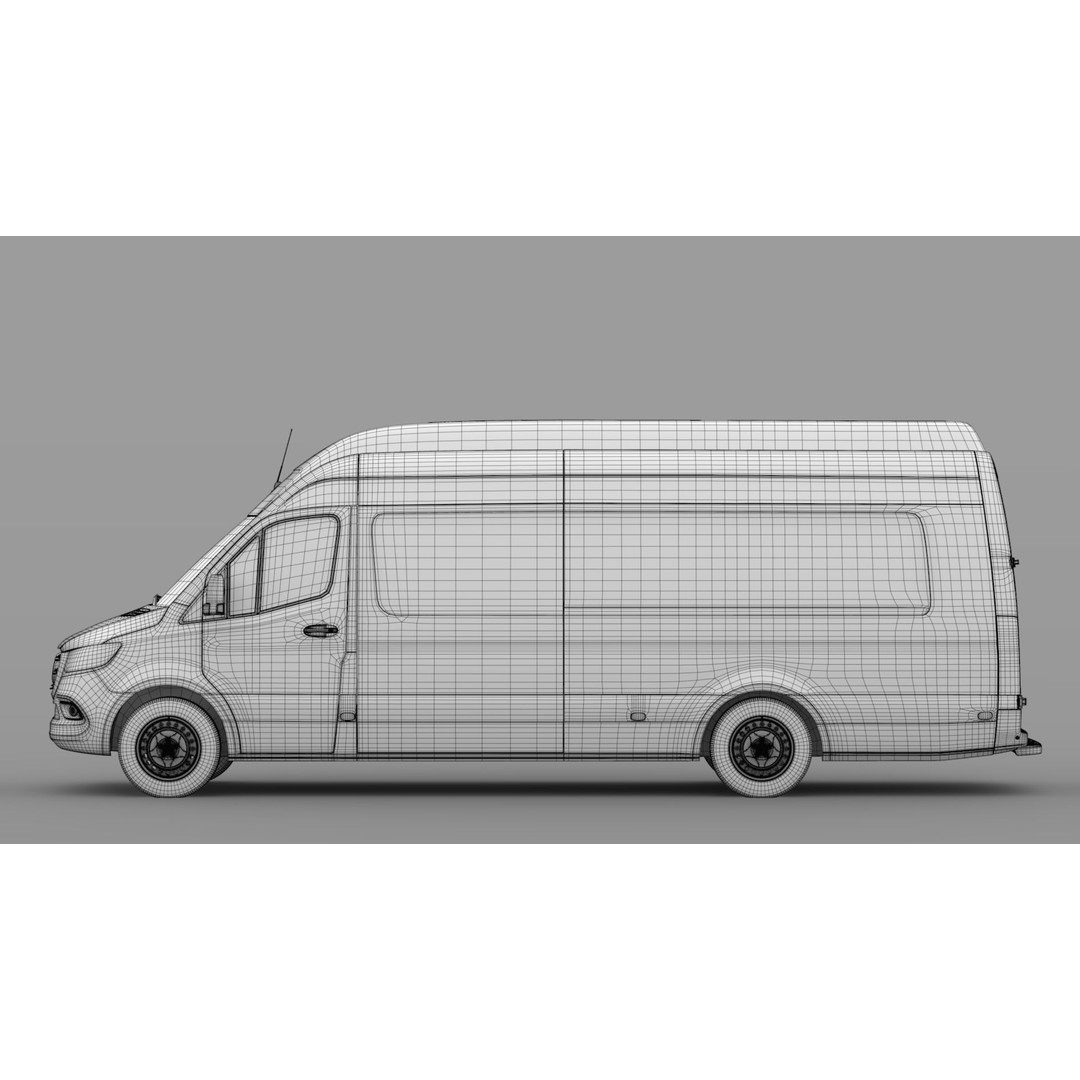 Mercedes Benz Sprinter Van 3D Model – High Poly RWD, FBX, OBJ - View 19