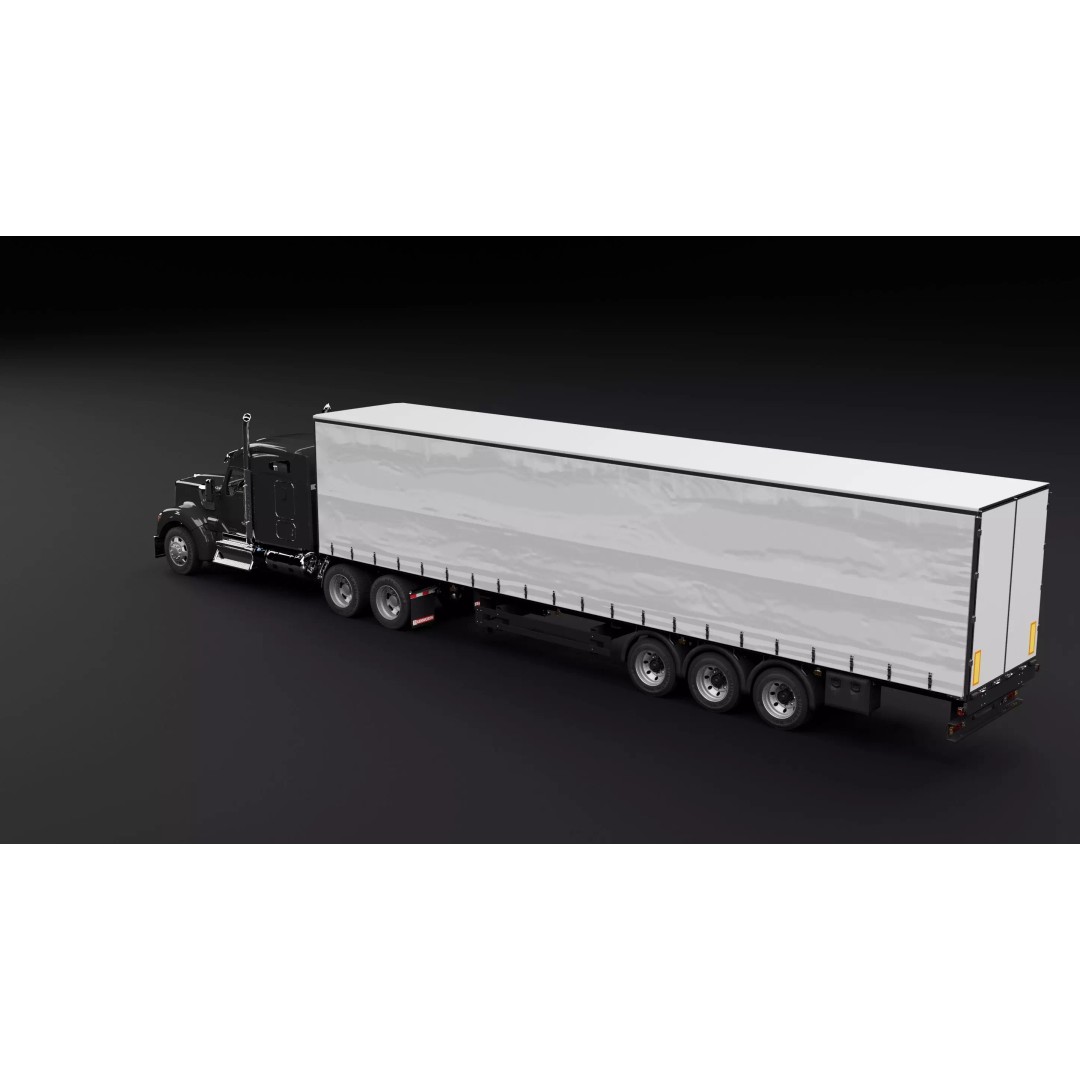 Kenworth 990 Truck 3D Model – High Poly Vehicle for Animation, FBX, OBJ - View 10