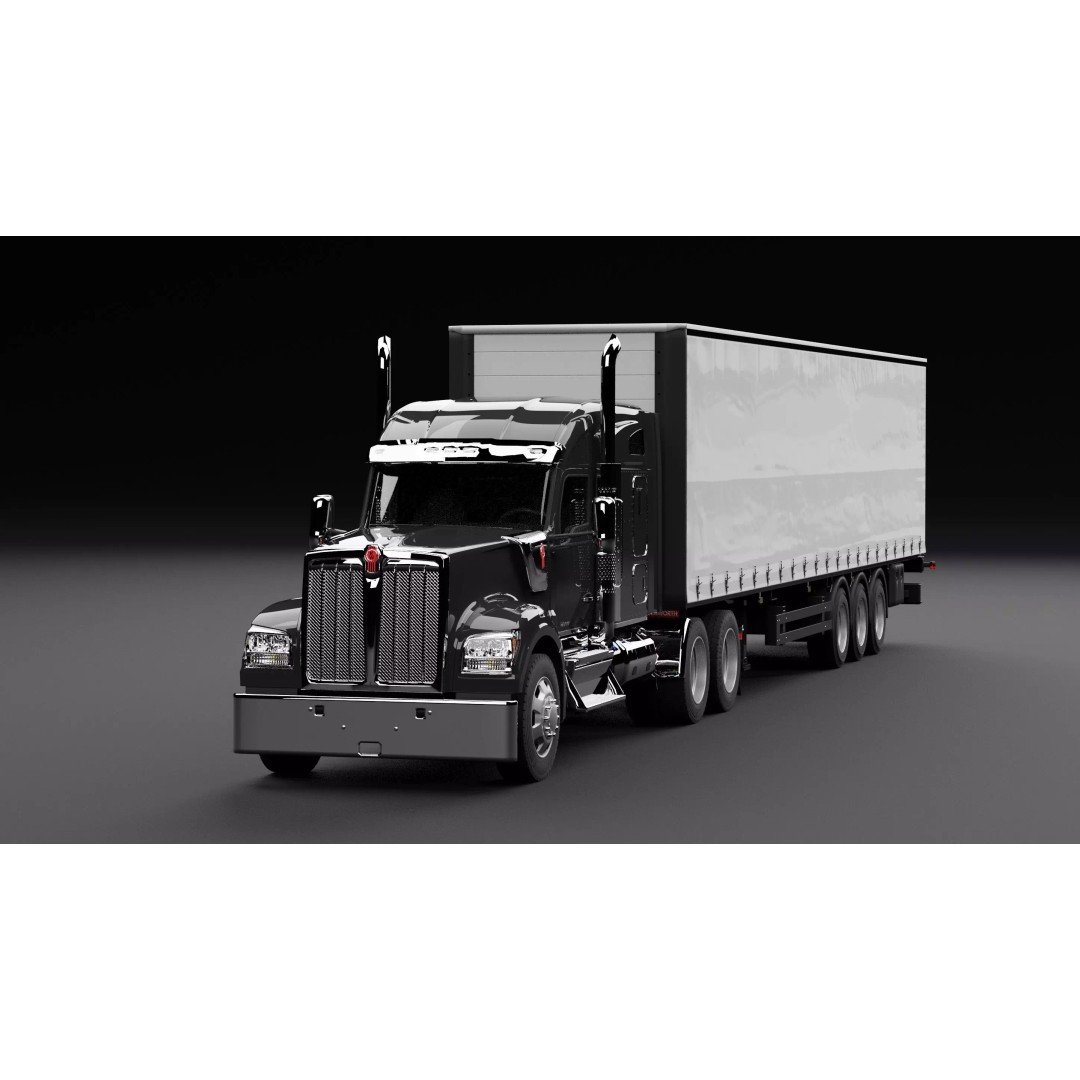Kenworth 990 Truck 3D Model – High Poly Vehicle for Animation, FBX, OBJ - View 2
