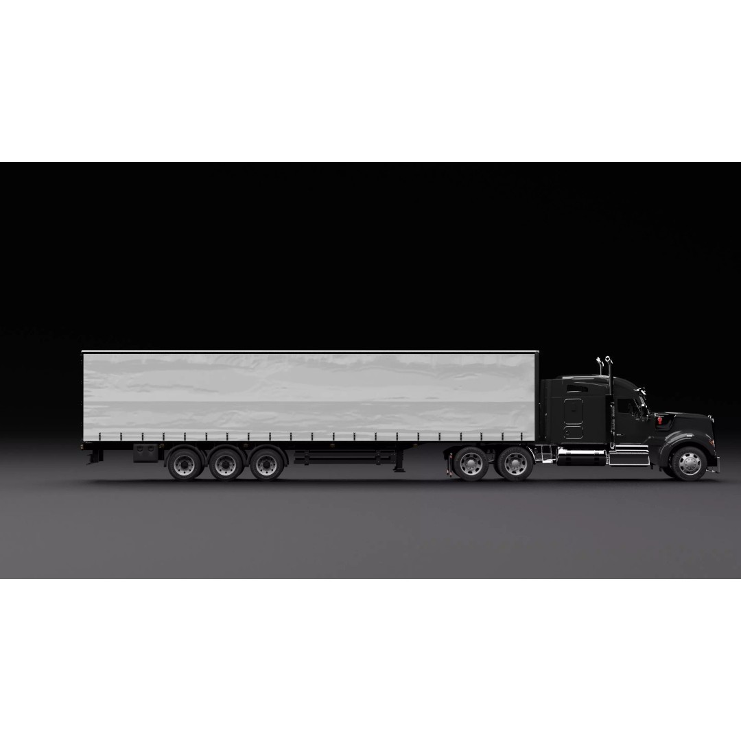 Kenworth 990 Truck 3D Model – High Poly Vehicle for Animation, FBX, OBJ - View 3