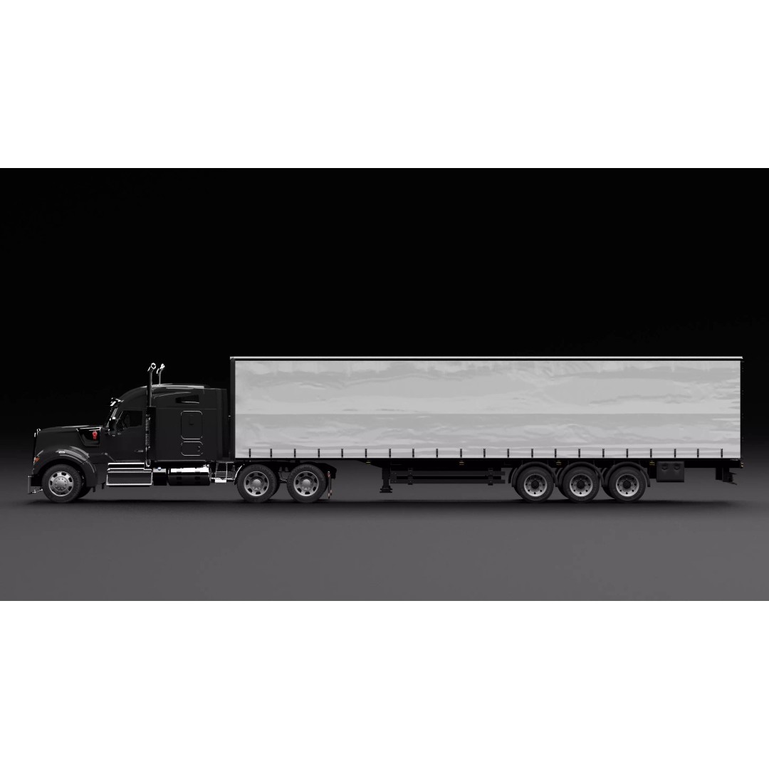 Kenworth 990 Truck 3D Model – High Poly Vehicle for Animation, FBX, OBJ - View 4