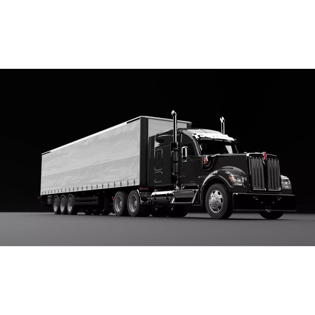 Kenworth 990 Truck 3D Model – High Poly Vehicle for Animation, FBX, OBJ - View 7