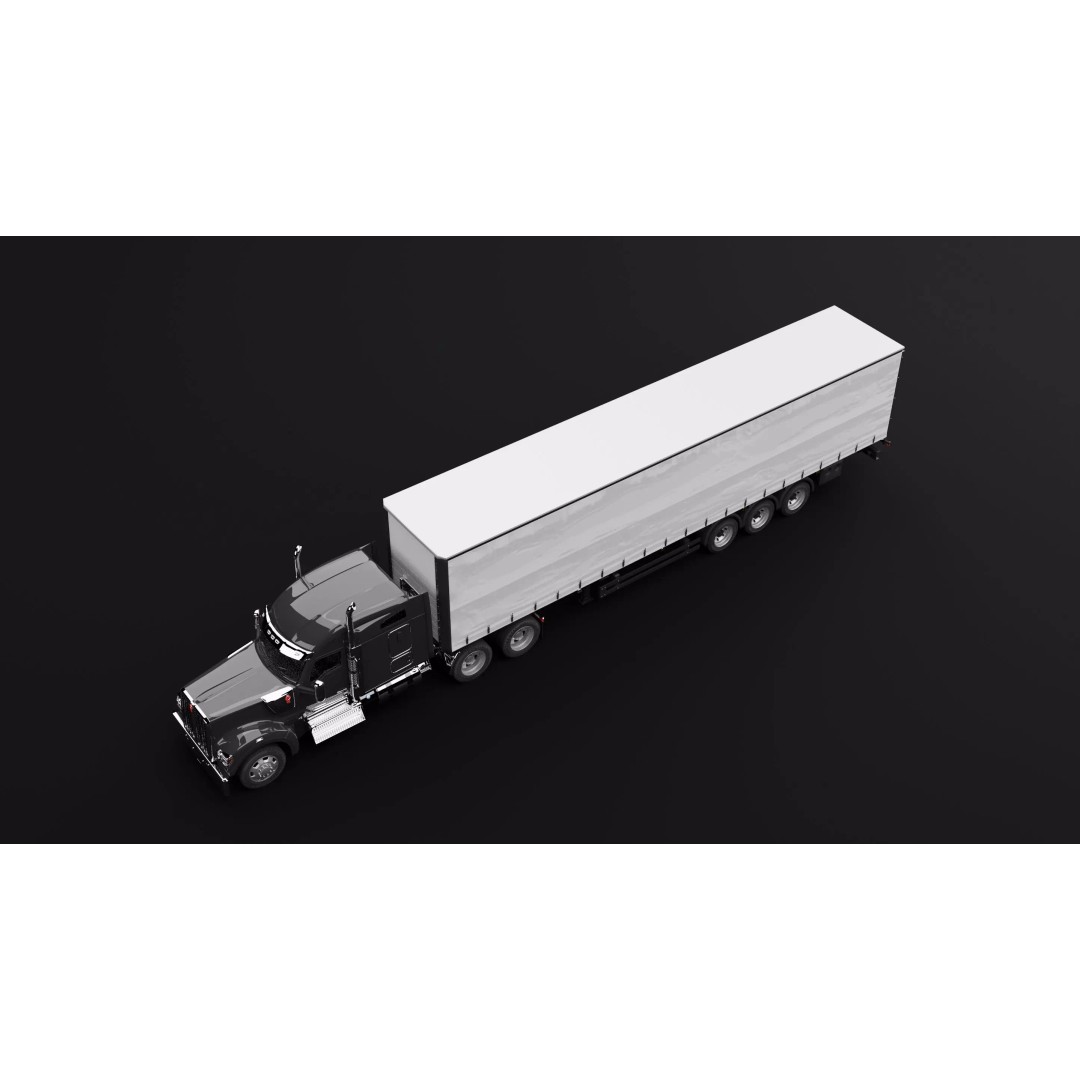 Kenworth 990 Truck 3D Model – High Poly Vehicle for Animation, FBX, OBJ - View 8