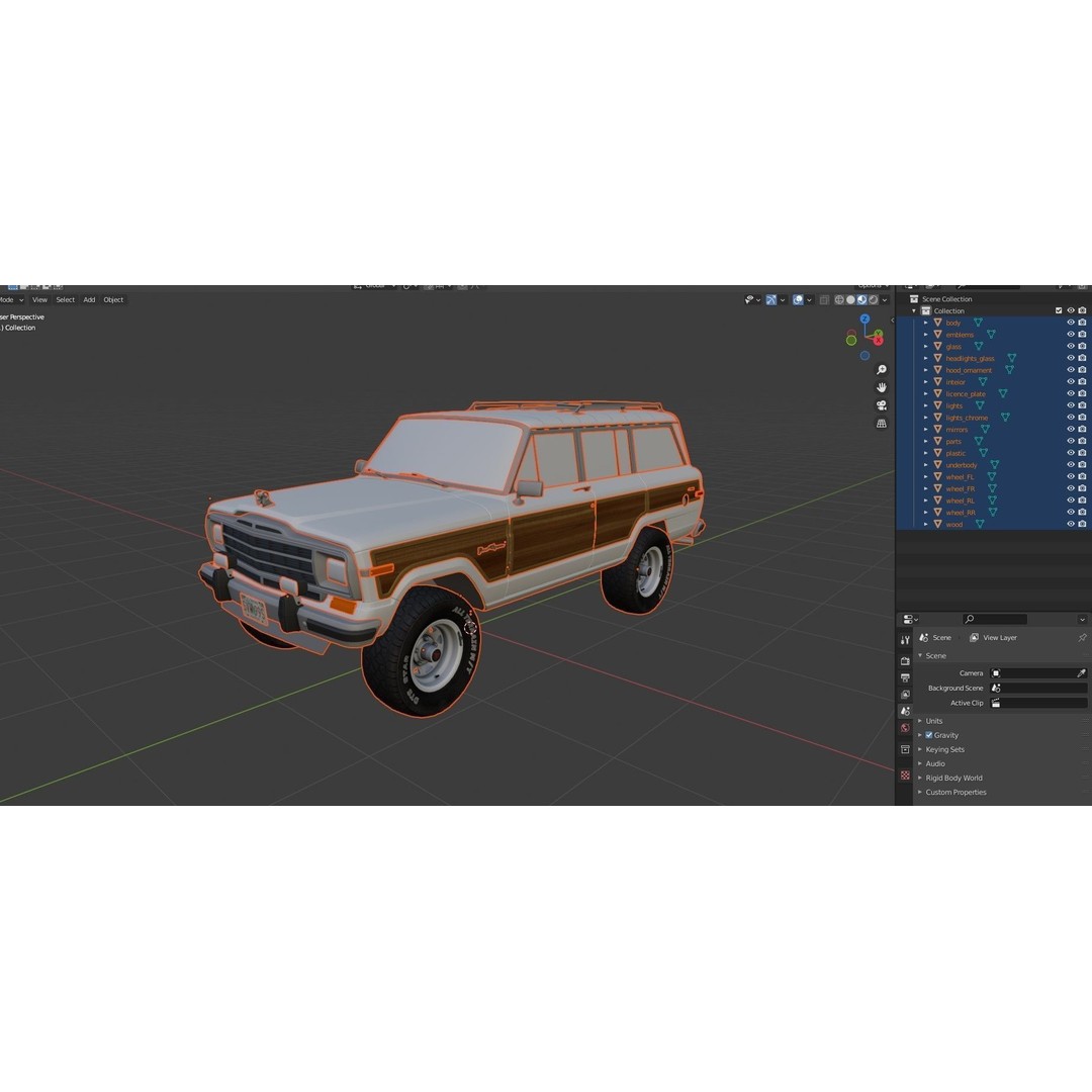 Offroad Jeep Wagoneer 3D Model – Low Poly Game Ready Asset, FBX - View 42