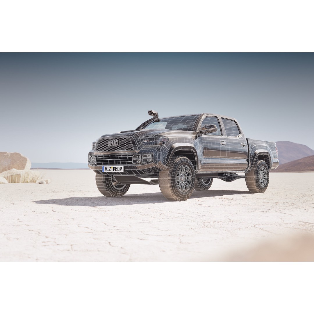 4x4 Pickup Truck 3D Model – Unbranded Visualization Asset, FBX, Blender - View 3