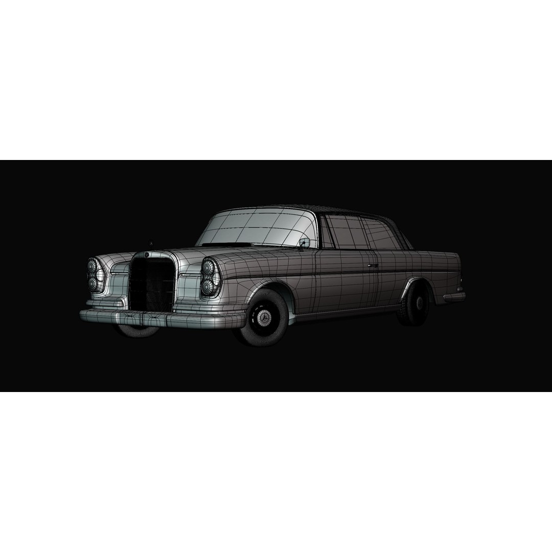 Mercedes-Benz 220SE 3D Model – Vintage Car, High Poly PBR Asset, FBX - View 13