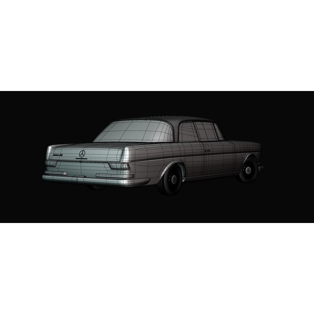 Mercedes-Benz 220SE 3D Model – Vintage Car, High Poly PBR Asset, FBX - View 14