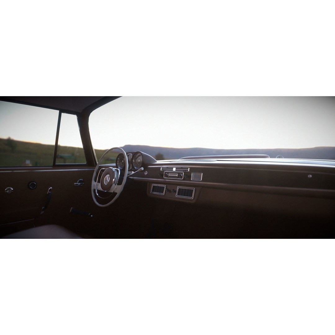 Mercedes-Benz 220SE 3D Model – Vintage Car, High Poly PBR Asset, FBX - View 5