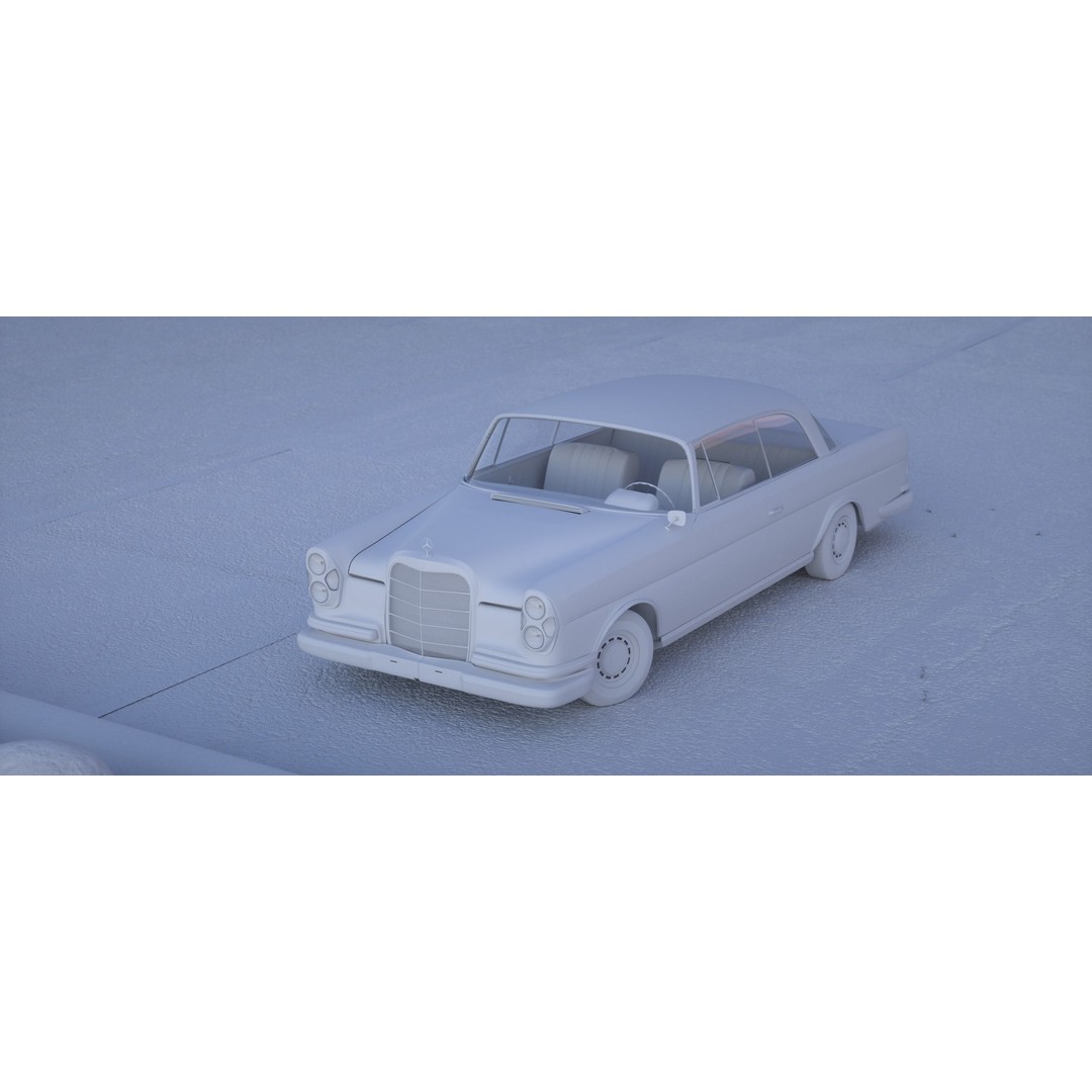 Mercedes-Benz 220SE 3D Model – Vintage Car, High Poly PBR Asset, FBX - View 7