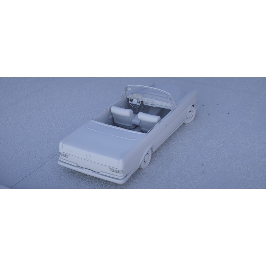 Mercedes-Benz 220SE 3D Model – Vintage Car, High Poly PBR Asset, FBX - View 9