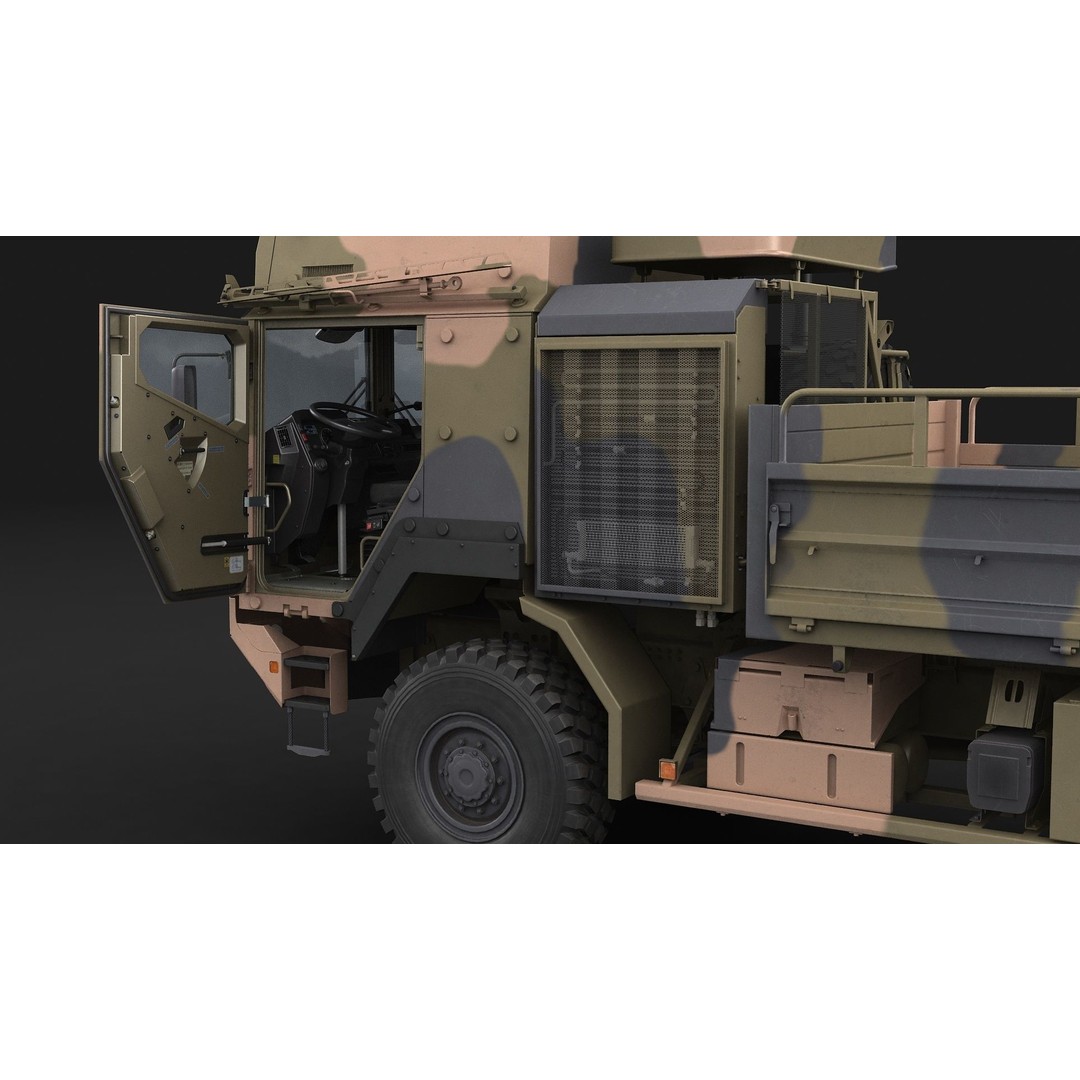 Military Truck MAN HX60 3D Model – High Poly Tactical Vehicle, FBX - View 17