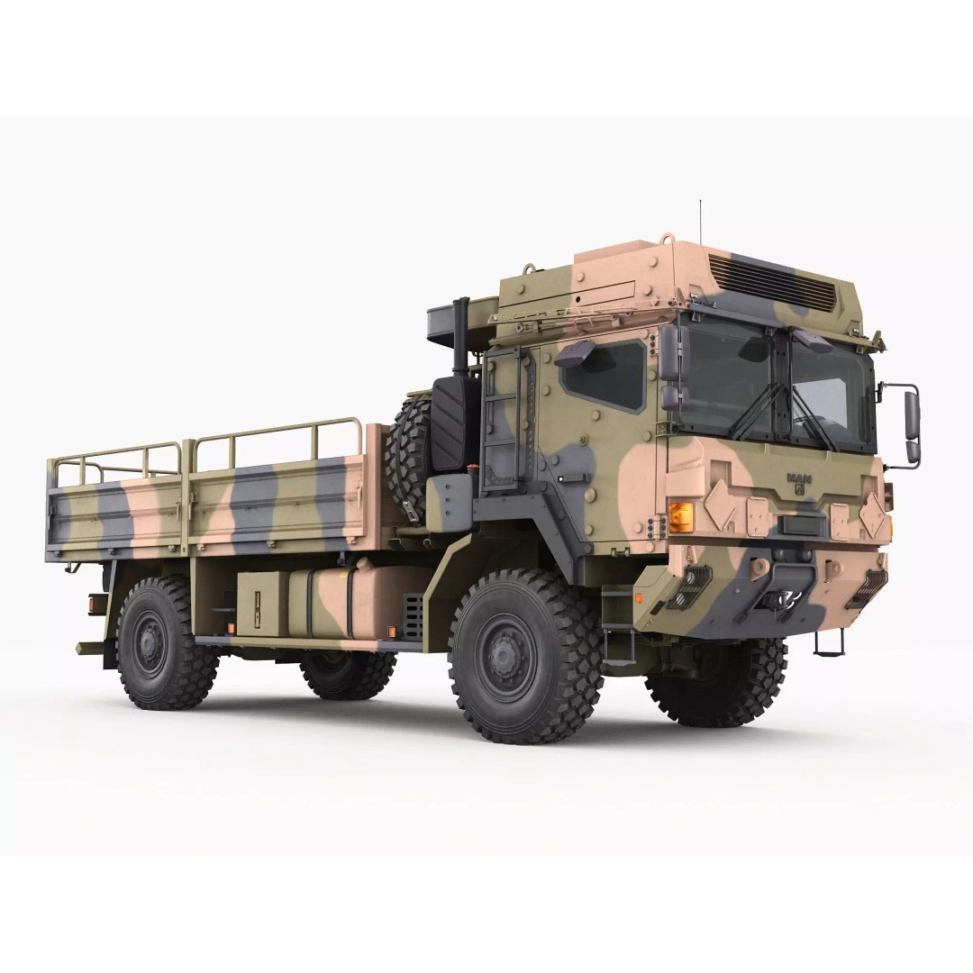 Military Truck MAN HX60 3D Model – High Poly Tactical Vehicle, FBX - View 2