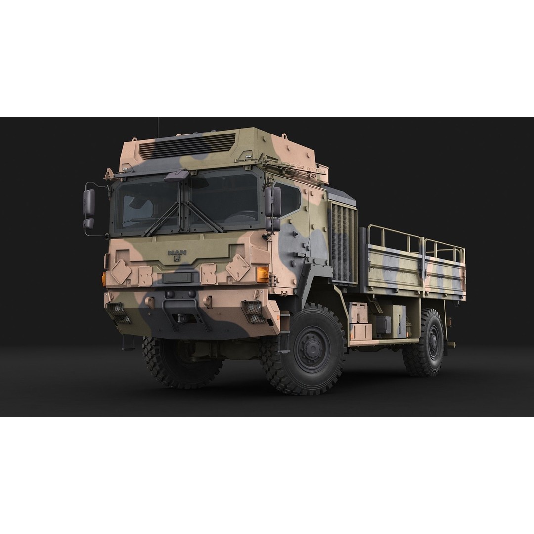 Military Truck MAN HX60 3D Model – High Poly Tactical Vehicle, FBX - View 21