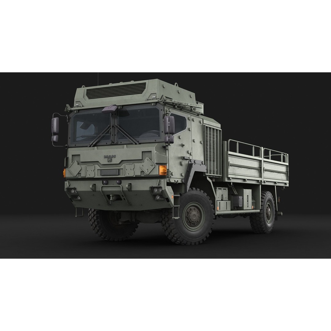 Military Truck MAN HX60 3D Model – High Poly Tactical Vehicle, FBX - View 22