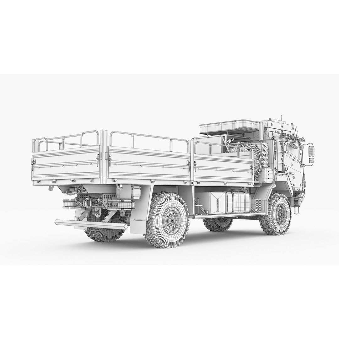 Military Truck MAN HX60 3D Model – High Poly Tactical Vehicle, FBX - View 25