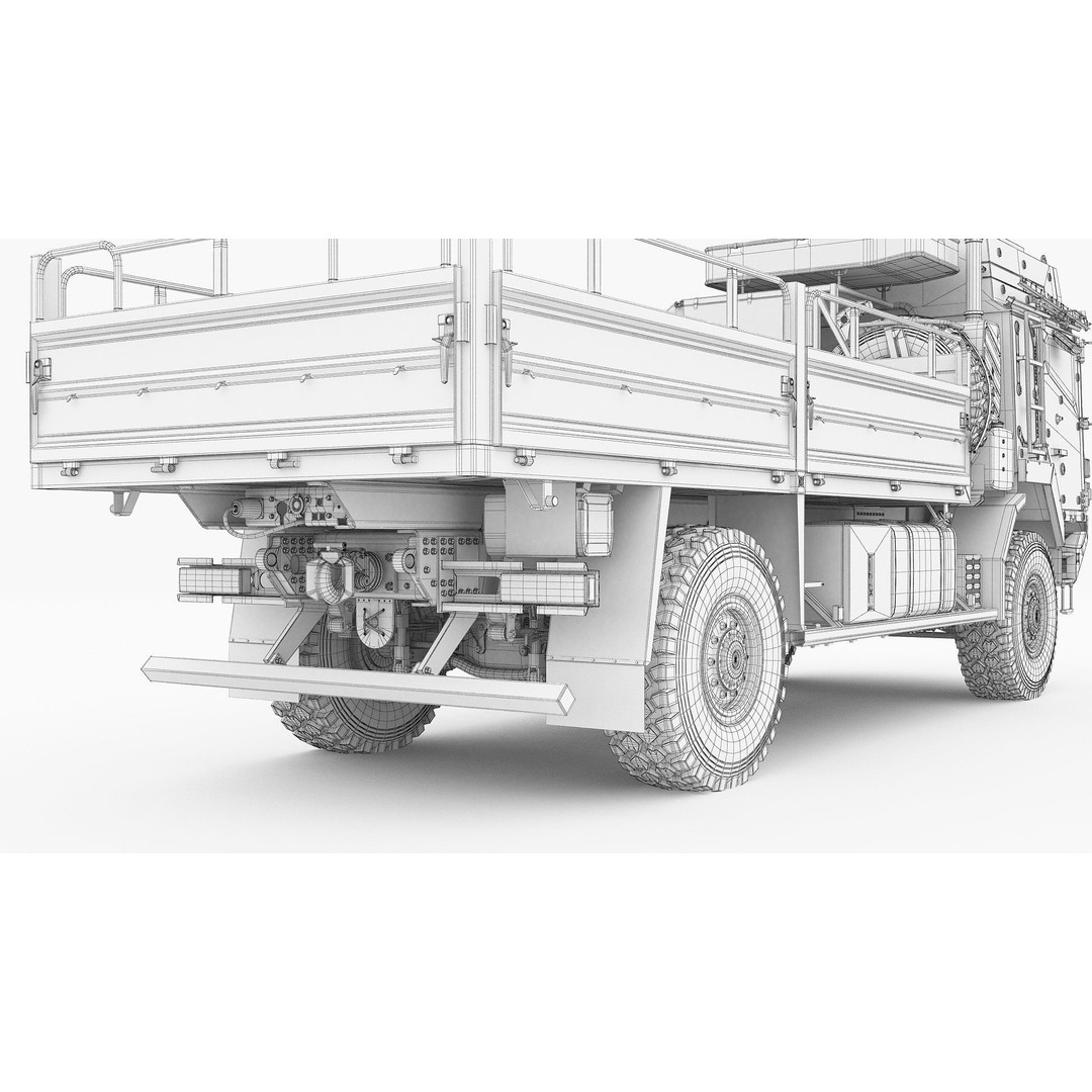 Military Truck MAN HX60 3D Model – High Poly Tactical Vehicle, FBX - View 27