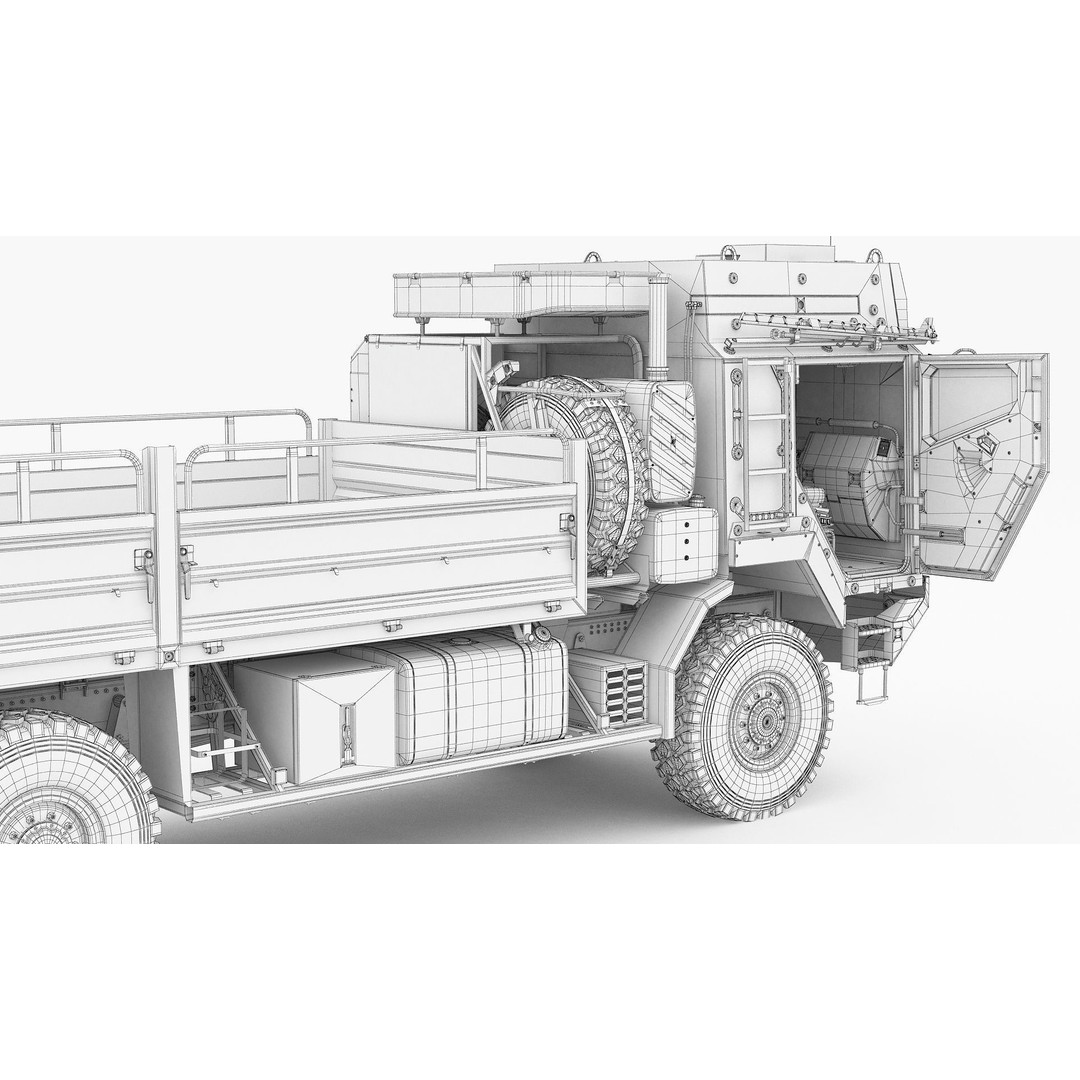 Military Truck MAN HX60 3D Model – High Poly Tactical Vehicle, FBX - View 28