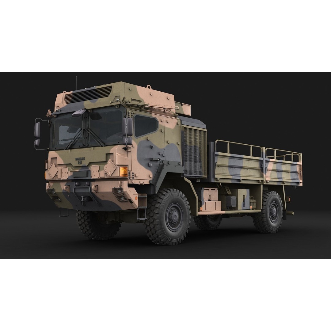 Military Truck MAN HX60 3D Model – High Poly Tactical Vehicle, FBX - View 3