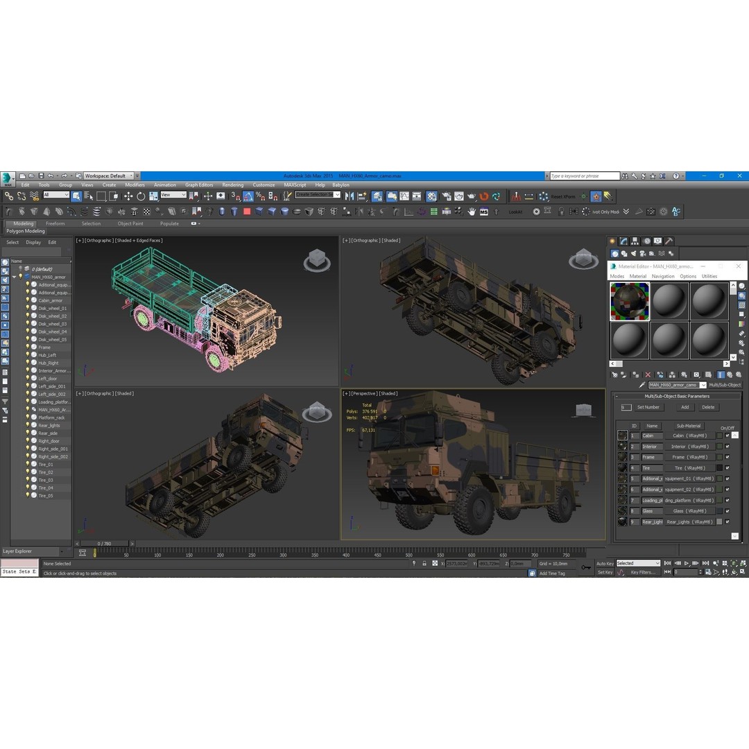 Military Truck MAN HX60 3D Model – High Poly Tactical Vehicle, FBX - View 30