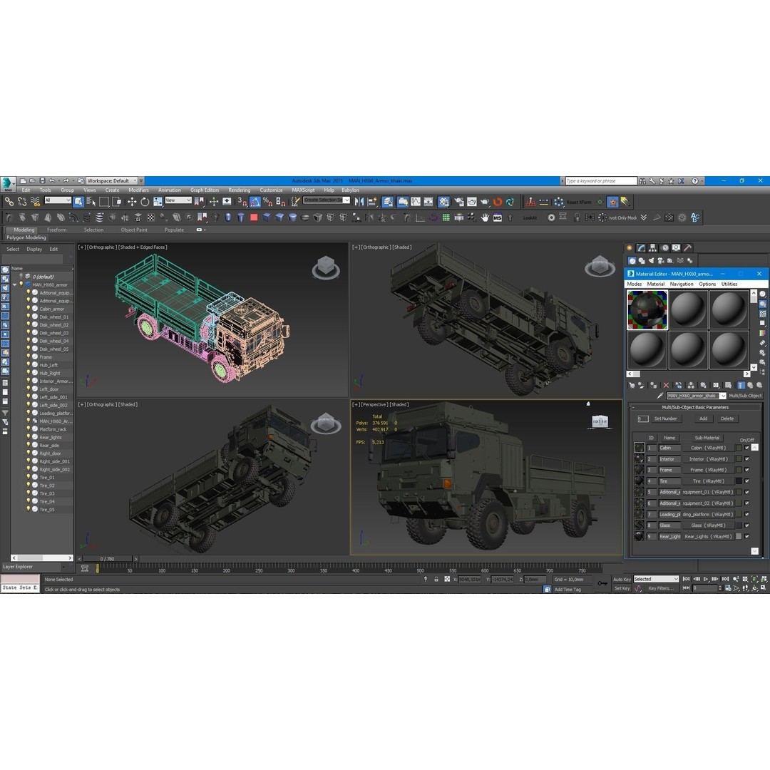 Military Truck MAN HX60 3D Model – High Poly Tactical Vehicle, FBX - View 31