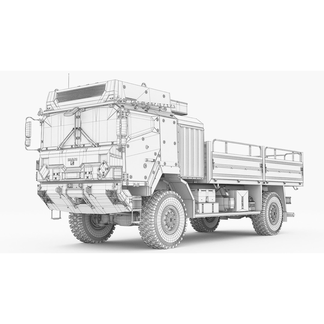 Military Truck MAN HX60 3D Model – High Poly Tactical Vehicle, FBX - View 32