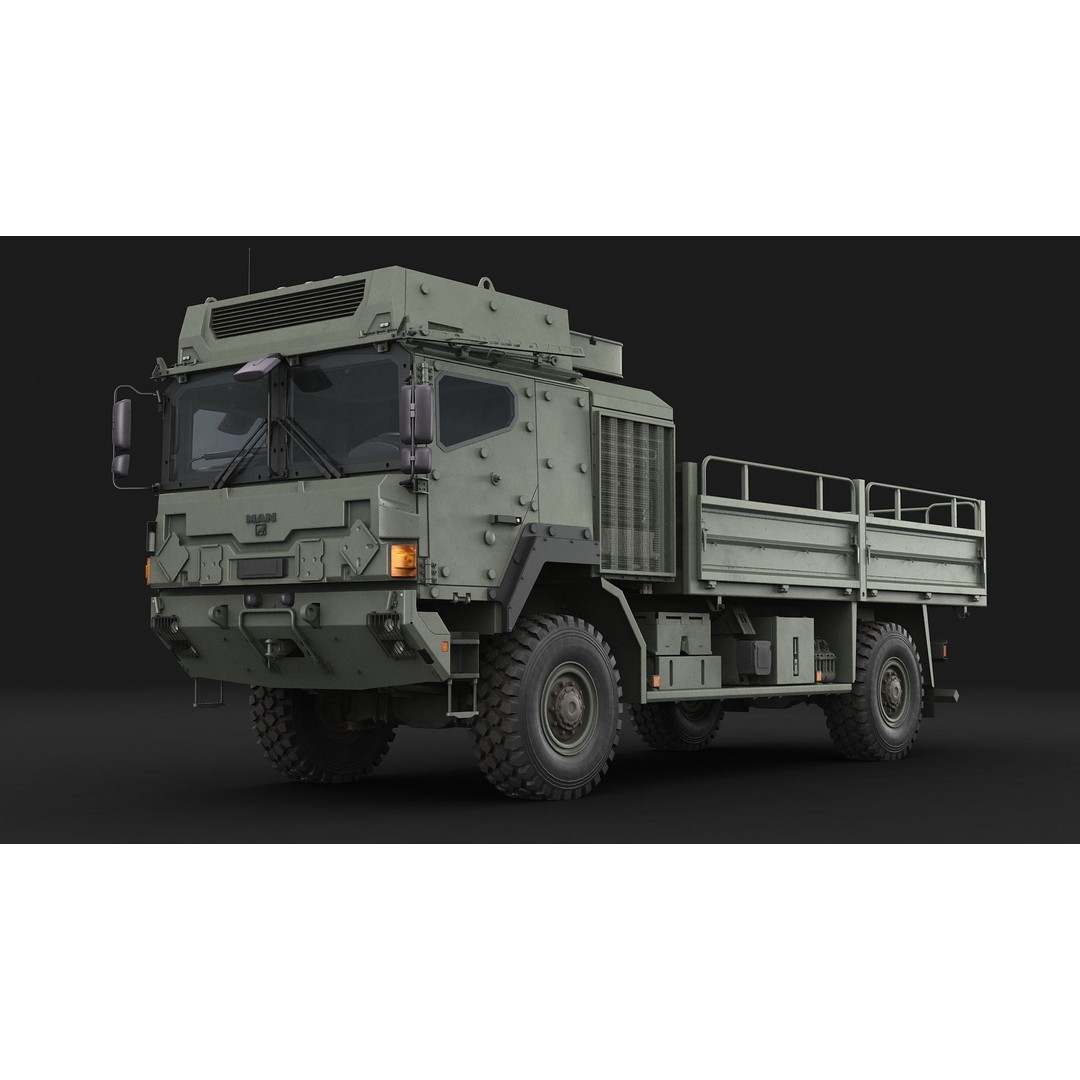 Military Truck MAN HX60 3D Model – High Poly Tactical Vehicle, FBX - View 4