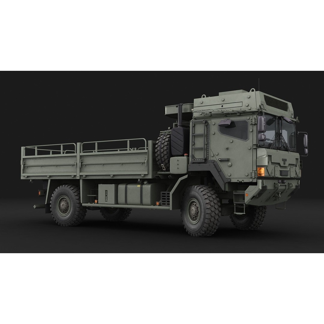 Military Truck MAN HX60 3D Model – High Poly Tactical Vehicle, FBX - View 6