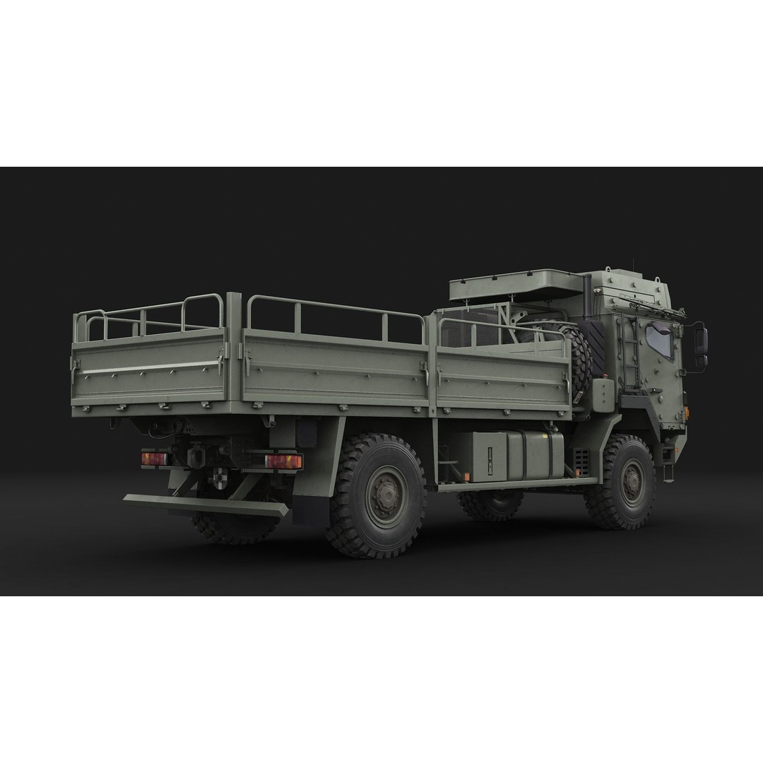 Military Truck MAN HX60 3D Model – High Poly Tactical Vehicle, FBX - View 9