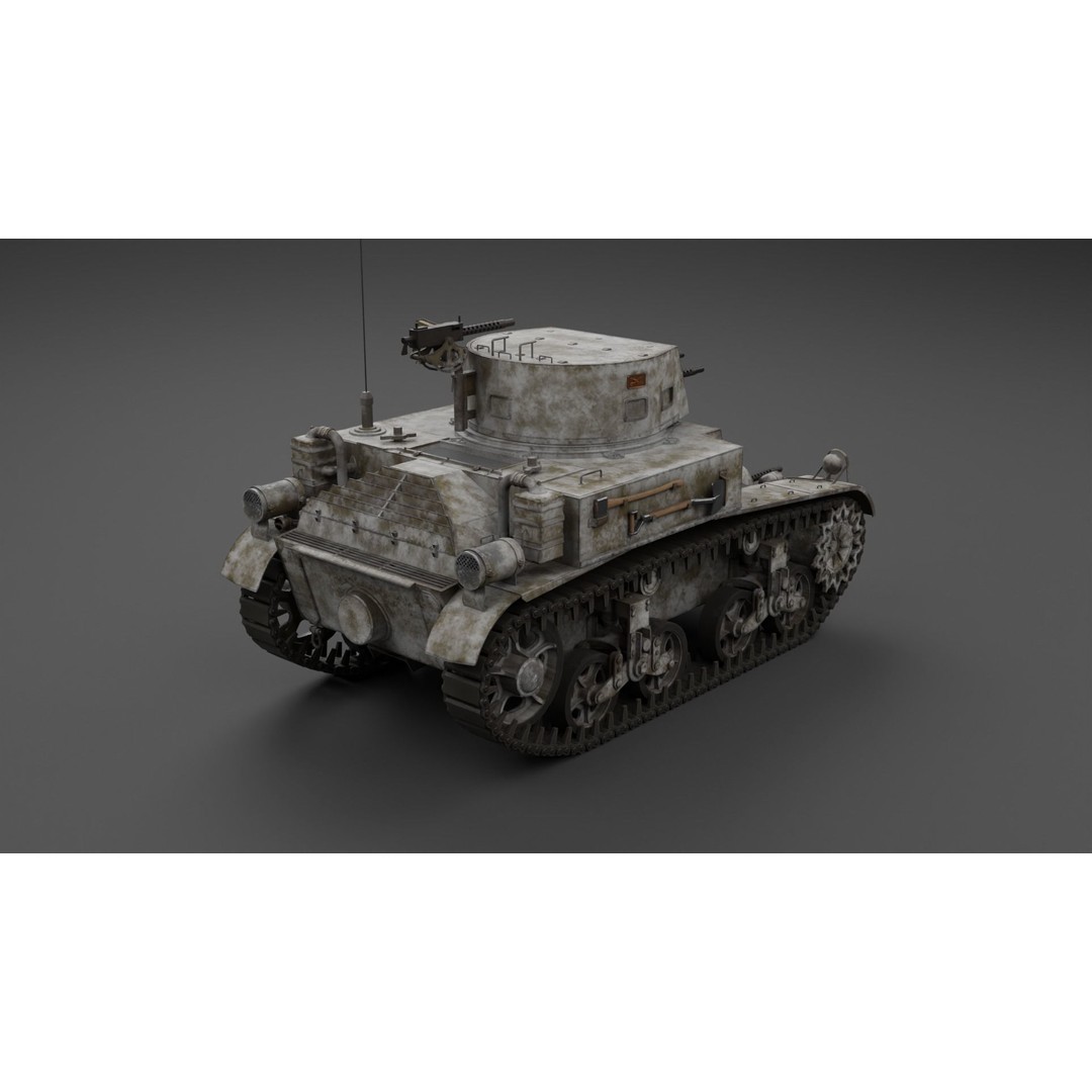 M1 Combat Car Light Tank 3D Model – Low Poly PBR Game Asset, FBX - View 10