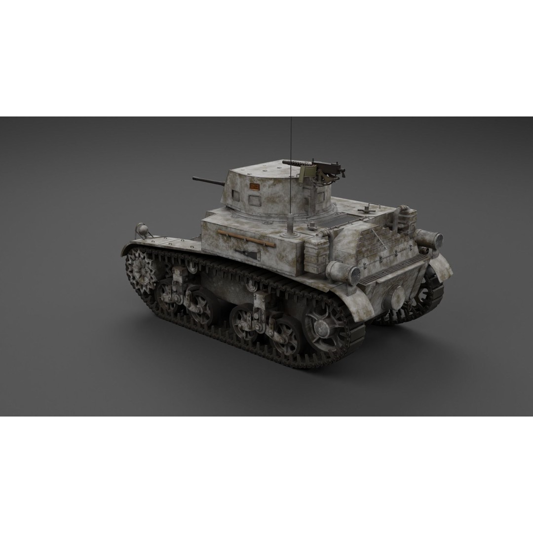 M1 Combat Car Light Tank 3D Model – Low Poly PBR Game Asset, FBX - View 11