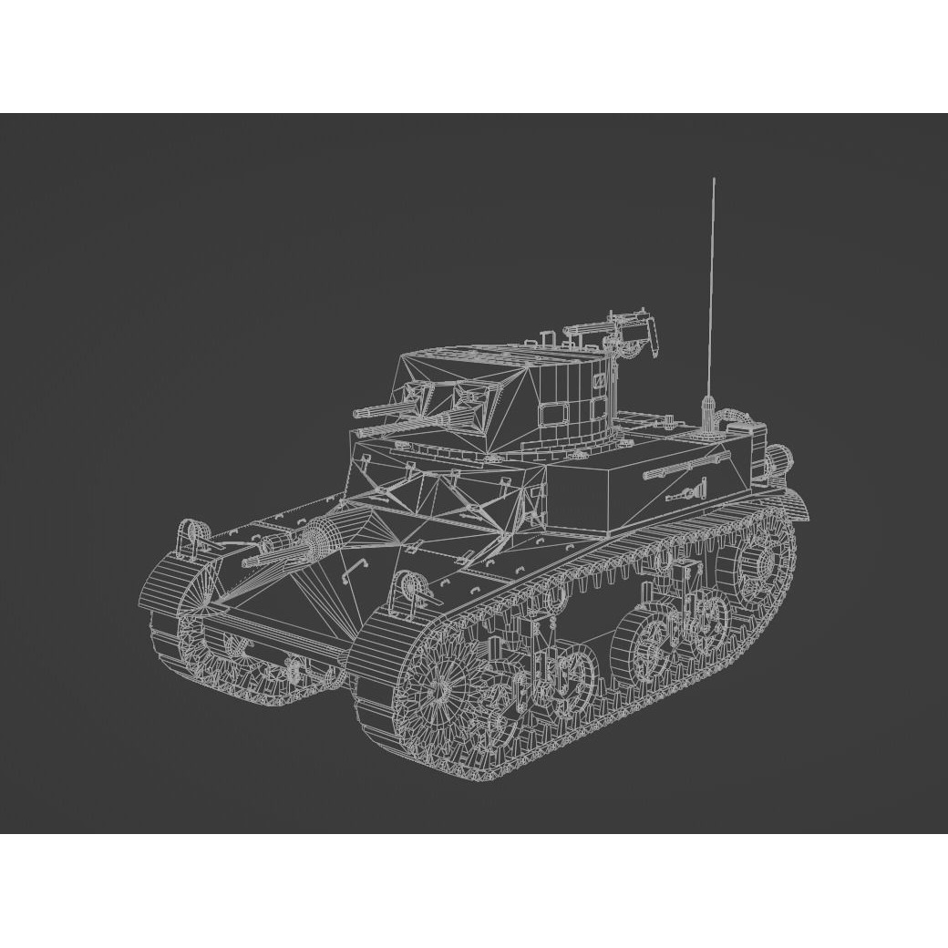 M1 Combat Car Light Tank 3D Model – Low Poly PBR Game Asset, FBX - View 12