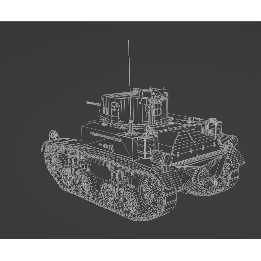 M1 Combat Car Light Tank 3D Model – Low Poly PBR Game Asset, FBX - View 13