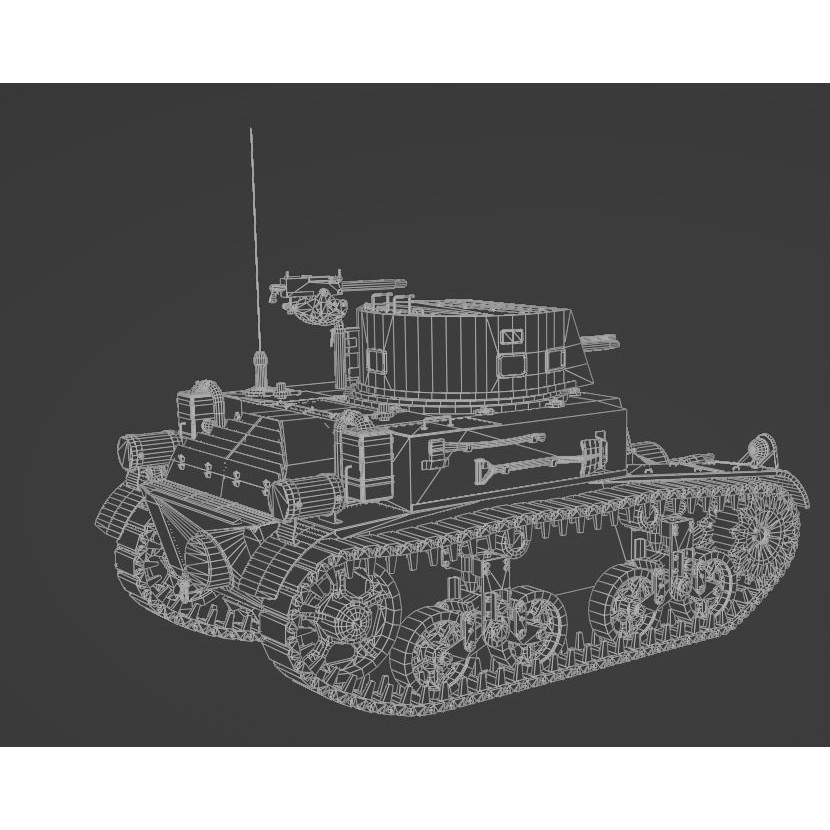 M1 Combat Car Light Tank 3D Model – Low Poly PBR Game Asset, FBX - View 14