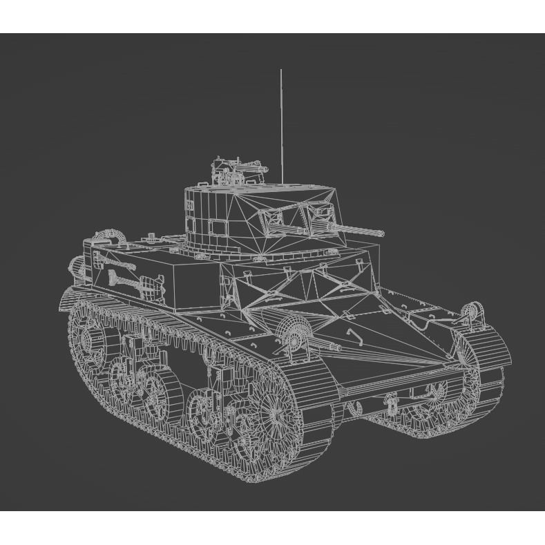 M1 Combat Car Light Tank 3D Model – Low Poly PBR Game Asset, FBX - View 15