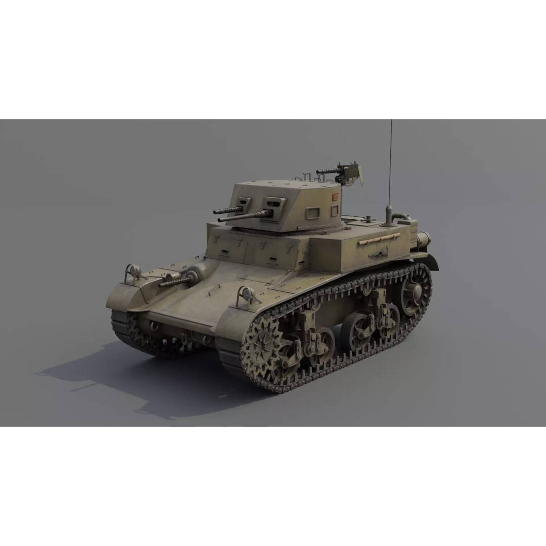M1 Combat Car Light Tank 3D Model – Low Poly PBR Game Asset, FBX - View 2