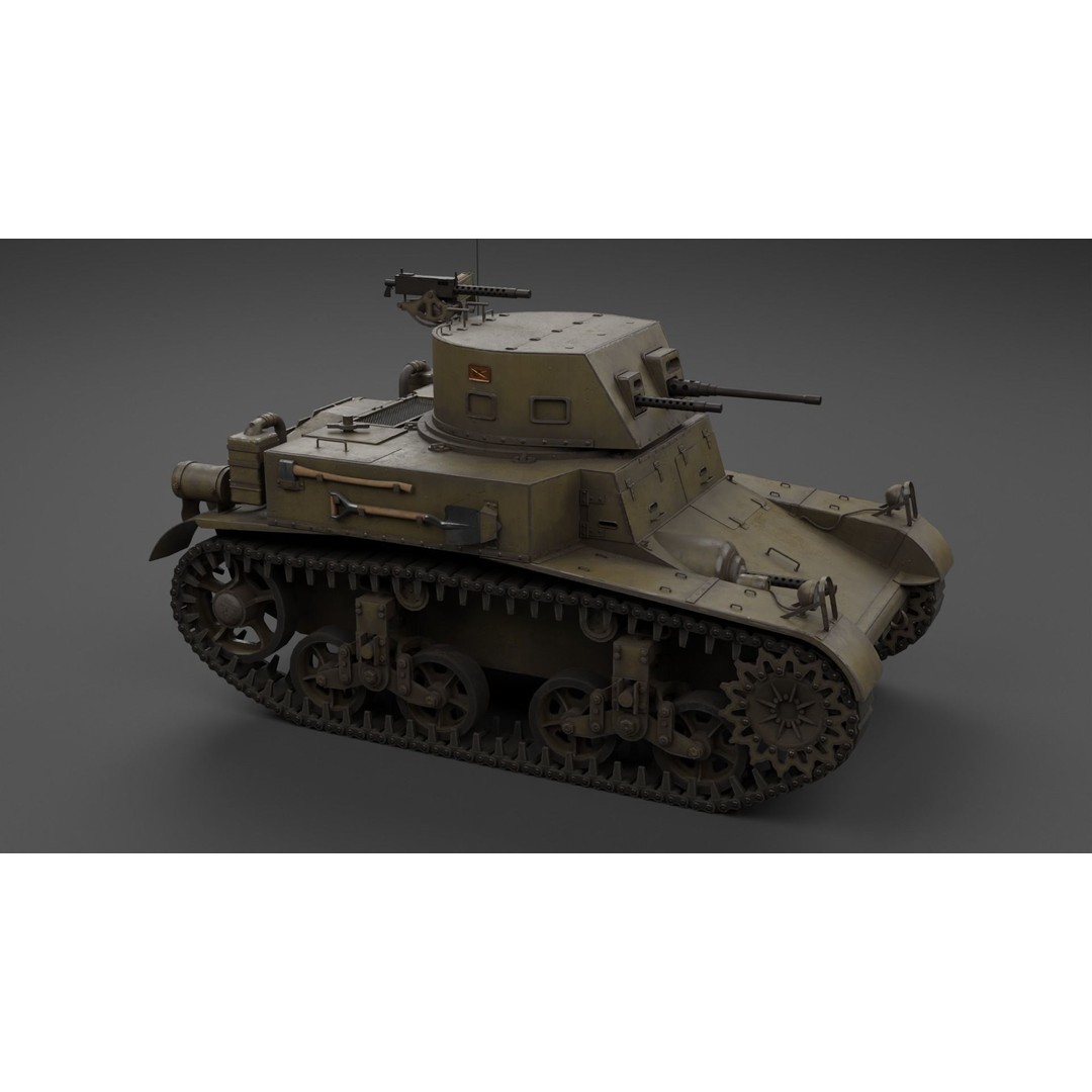 M1 Combat Car Light Tank 3D Model – Low Poly PBR Game Asset, FBX - View 20