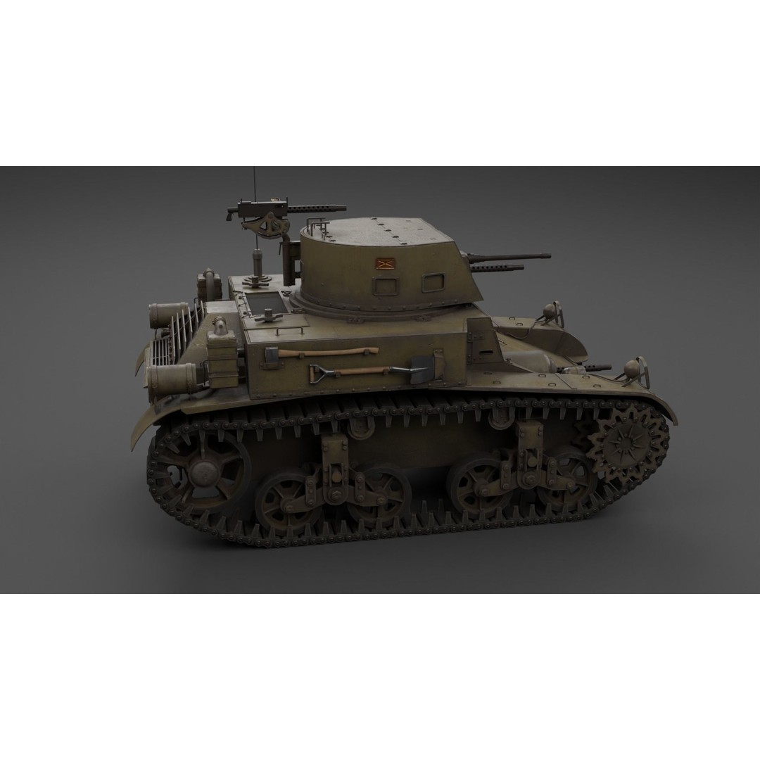 M1 Combat Car Light Tank 3D Model – Low Poly PBR Game Asset, FBX - View 21