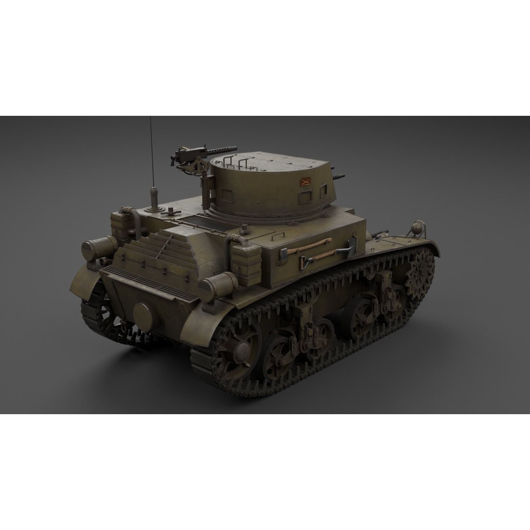 M1 Combat Car Light Tank 3D Model – Low Poly PBR Game Asset, FBX - View 22