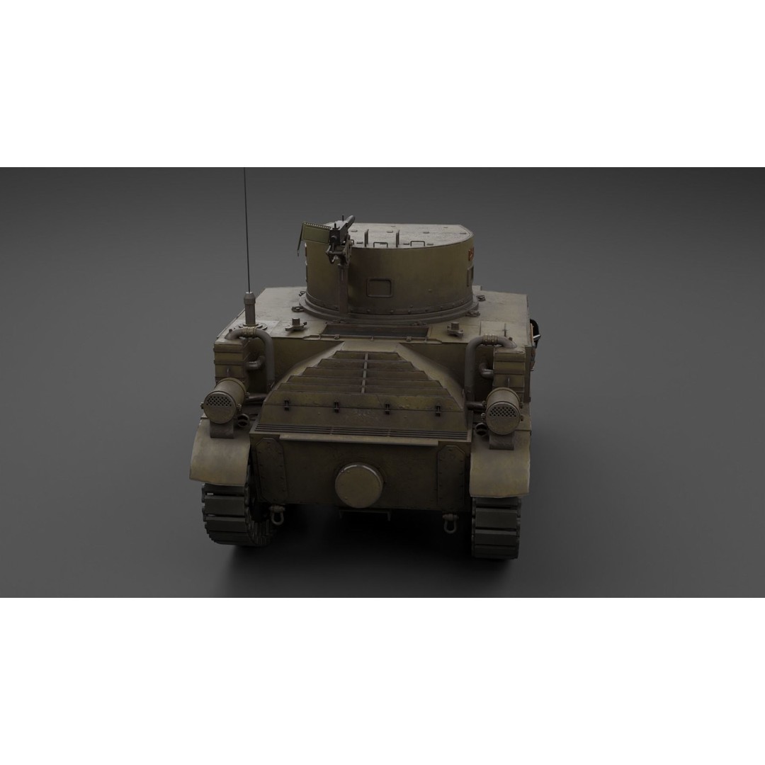 M1 Combat Car Light Tank 3D Model – Low Poly PBR Game Asset, FBX - View 23