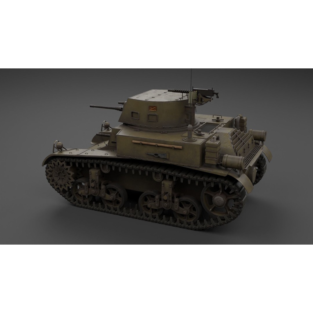 M1 Combat Car Light Tank 3D Model – Low Poly PBR Game Asset, FBX - View 25